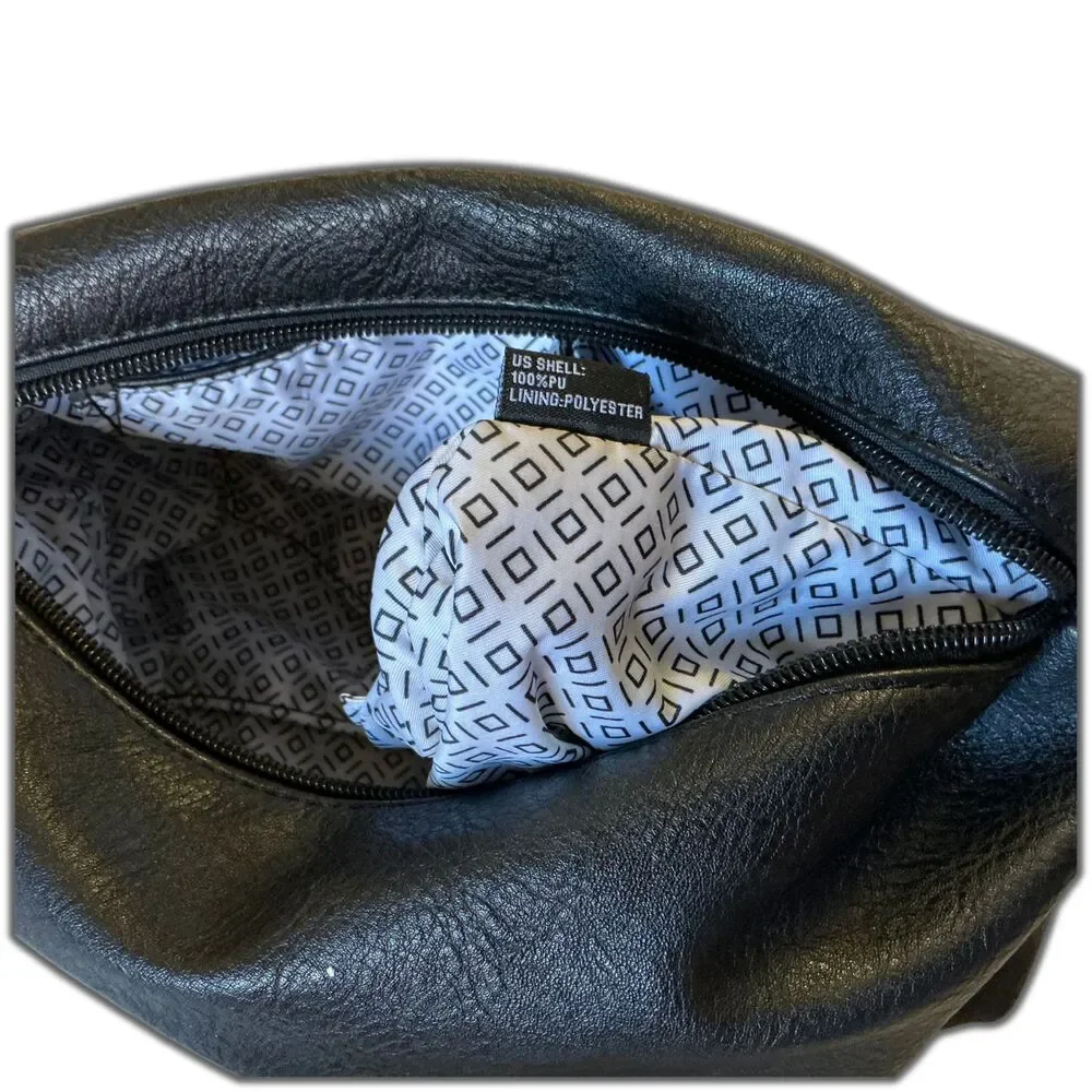 Antik Kraft Cosmetic Bag Large Black Faux Leather